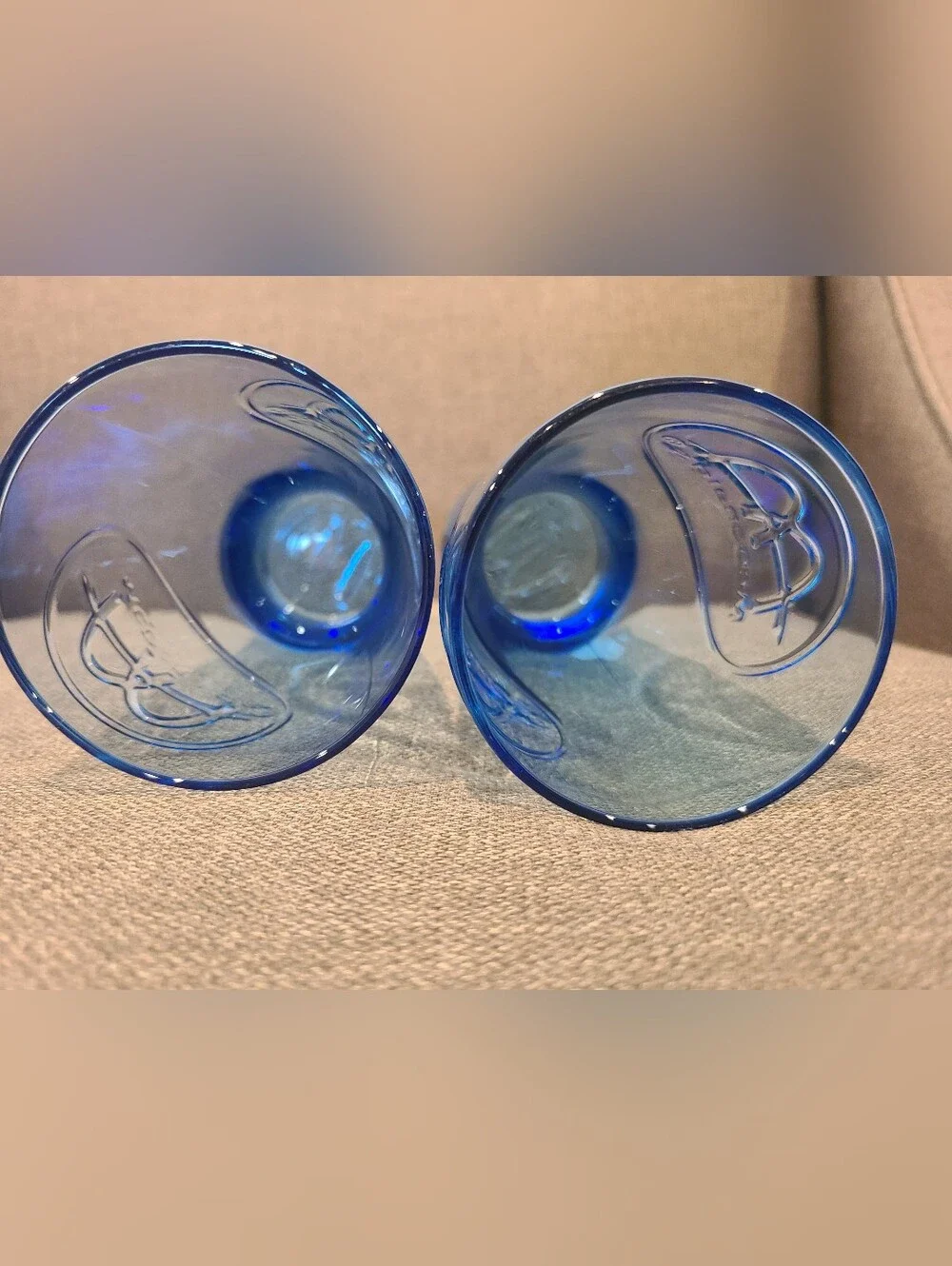 Vintage 1961 blue McDonald's commemorative drinking glasses